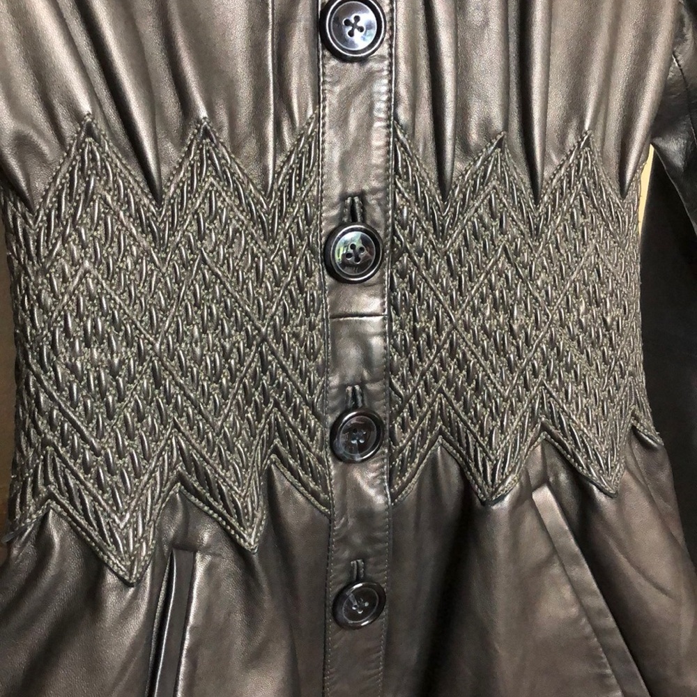 [Malandrino] Leather Fitted Jacket - image 2